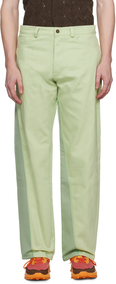 Robyn Lynch Green Paneled Jeans In 24496965 Pale Pistac