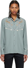 NUDIE JEANS BLUE GONZO SHIRT