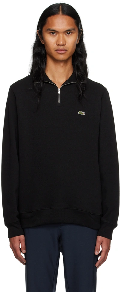 Lacoste Black Half-zip Sweater In 031 Black