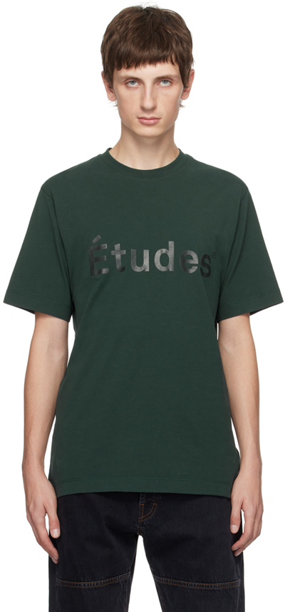 Etudes Studio Green Wonder Études T-shirt In Dk Green Washed