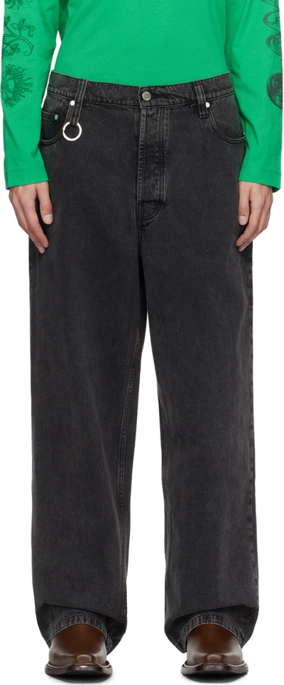 Etudes Studio Black District Jeans In Black Washed