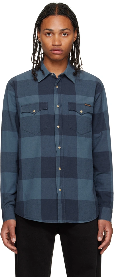 Nudie Jeans Blue George Shirt