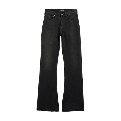 Balenciaga Bootcut Jeans In Black Faded