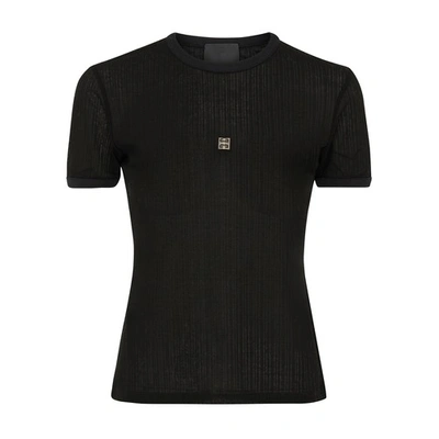 Givenchy 4g棉质针织t恤 In Black