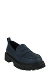 Good Choice New York Platform Penny Loafer In Navy