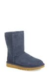 Ugg Classic Ii Genuine Shearling Lined Short Boot In Navy Suede