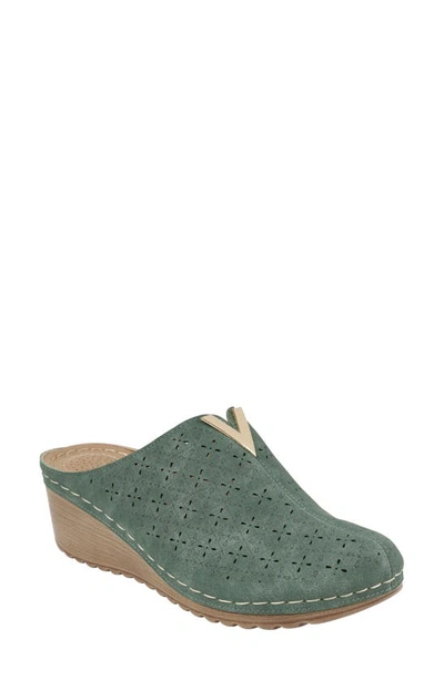 Good Choice New York Camille Hardware Wedge Mule In Dark Teal