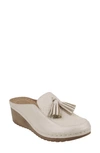 Good Choice New York Dacey Tassel Wedge Mule In Off White