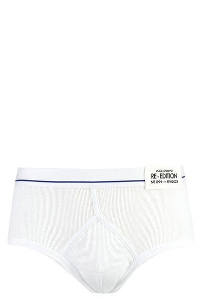 Dolce & Gabbana Brando Cotton Briefs In Optical_white