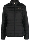 Ea7 Logo Short Down Jacket In Black