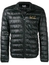 Ea7 Zipped Padded Jacket In Black