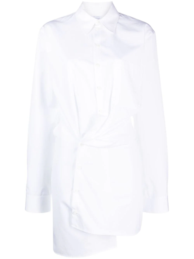 Off-white Asymmetric Cotton Shirtdress In White