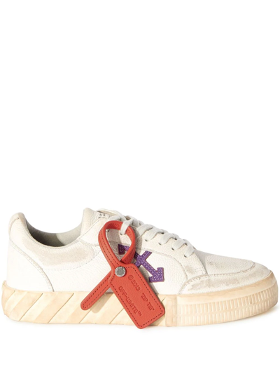 Off-white Vulcanized Distressed Low-top Trainers In Neutrals