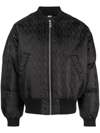 Gcds Padded Nylon Bomber Jacket In Black