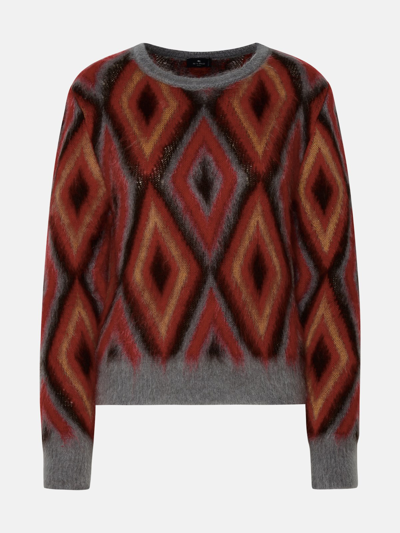 Etro Multi Wool Sweater In Red