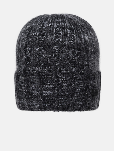 SAINT LAURENT GREY WOOL AND MOHAIR BEANIE