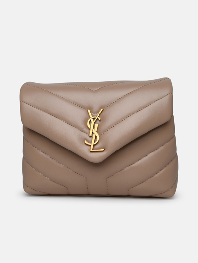 Saint Laurent Tracolla Loulou Toy Oro In Beige