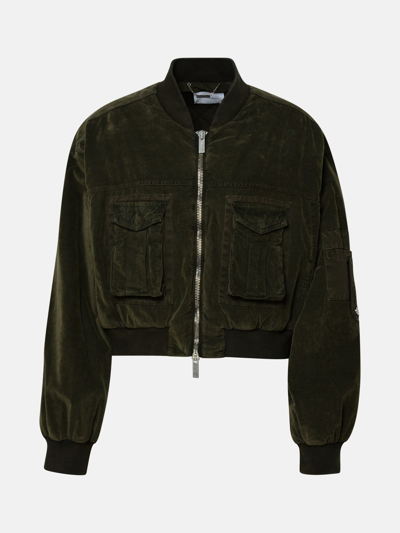 Blumarine Green Velvet Bomber Jacket