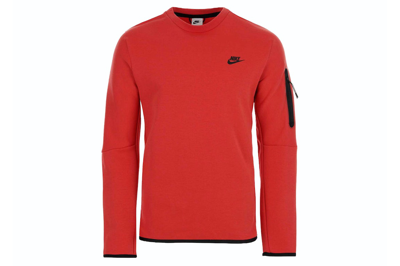 Pre-owned Nike Sportswear Tech Fleece Crewneck Sweatshirt Red
