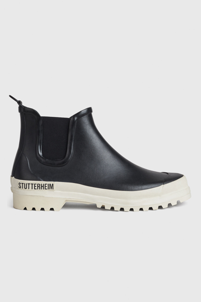 Stutterheim Chelsea Rainwalker Black/white In Black,white