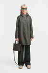 Stutterheim Mosebacke Suede Raincoat Jacket In Dark Green In Green