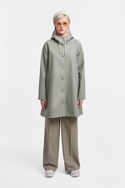 Stutterheim Mosebacke Raincoat In Khaki Green