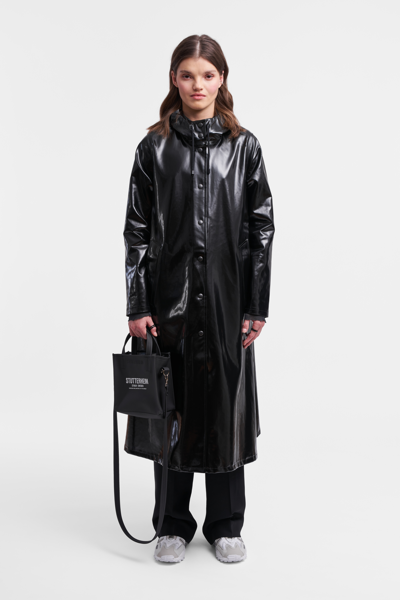 Stutterheim Mosebacke Long Opal Raincoat In Black