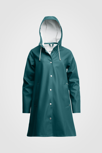 Stutterheim Mosebacke Raincoat In Petrol Blue