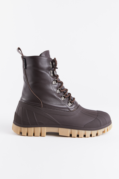 Stutterheim Patrol Boot Leather In Coffee