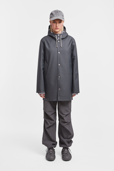 Stutterheim Stockholm Raincoat In Charcoal