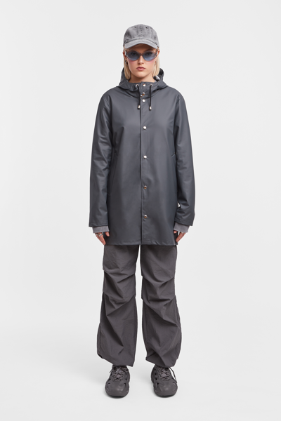 Stutterheim Stockholm Lightweight Raincoat In Charcoal