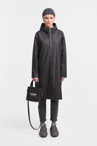 Stutterheim Stockholm Long Raincoat In Black