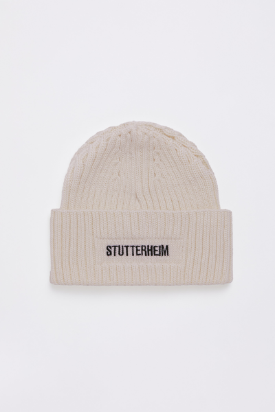 Stutterheim Logo Beanie In Light Sand