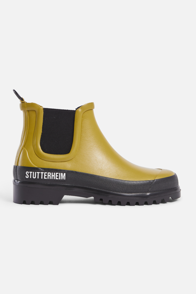 Stutterheim Chelsea Rainwalker Gold/black In Golden Palm,black