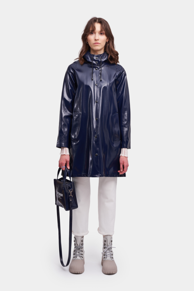 Stutterheim Mosebacke Opal Raincoat In Navy