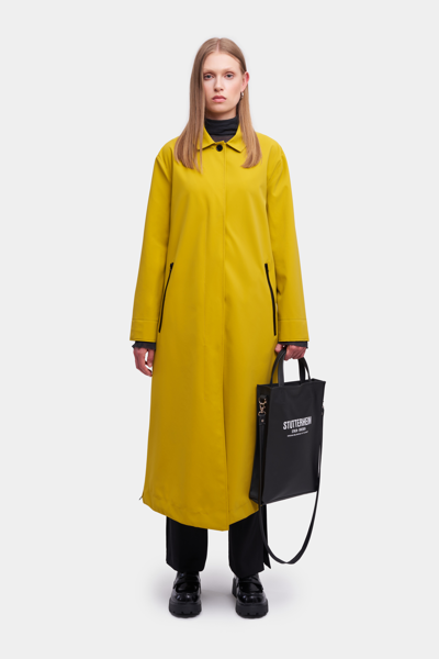 Stutterheim Hornstull Matte Long Raincoat Gold In Golden Palm