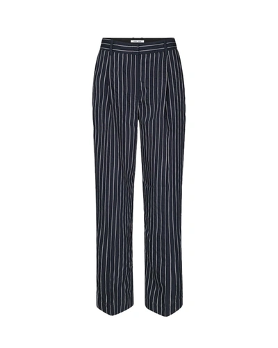 Samsoe & Samsoe Samsoe Samsoe Womens Salute St Agneta Straight-leg Mid-rise Stretch-woven Trousers In Blue