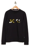 Hugo Boss Stadler Logo Crewneck Sweatshirt In Black