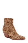 Dolce Vita Volli Pointed Toe Bootie In Leopard Calf Hair
