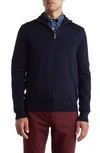 Brooks Brothers Big & Tall Ultimate Merino Wool Half-zip Sweater In Navy