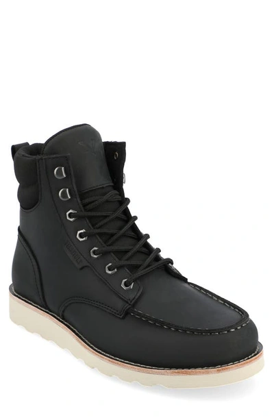 Territory Boots Venture Water Resistant Moc Toe Leather Boot In Black