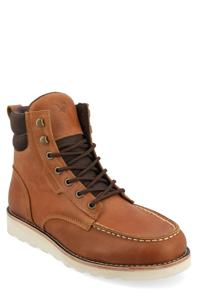 Territory Boots Venture Water Resistant Moc Toe Leather Boot In Brown