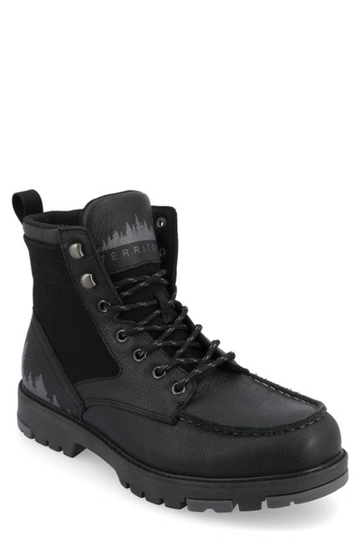 Territory Boots Timber Water Resistant Leather Boot In Black