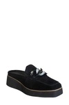 Naked Feet Elect Platform Loafer Mule In Black Suede