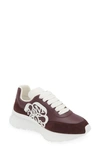 Alexander Mcqueen Seal Runner Sprint Sneaker In Burgundy/ White