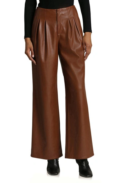 AVEC LES FILLES AVEC LES FILLES WIDE LEG FAUX-EVER LEATHER™ PLEATED PANTS