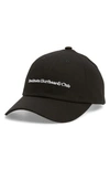 Stockholm Surfboard Club Pac Logo Embroidered Baseball Cap In Black/ White