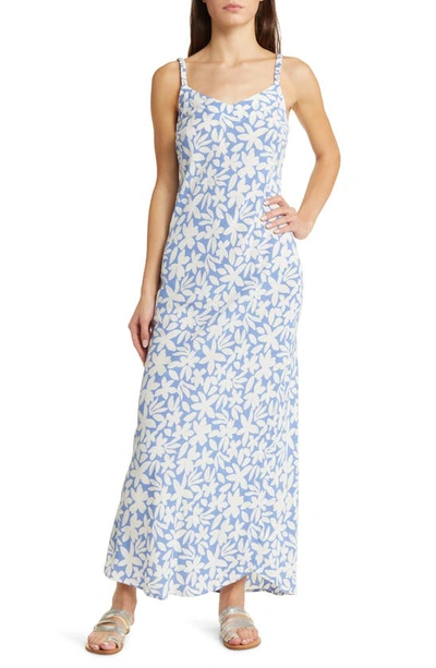 Rip Curl Holiday Tropics Floral Maxi Sundress In Mid Blue