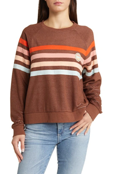 Rip Curl Trails Chest Stripe Sweater In Brown