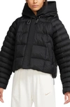 Nike Women's  Sportswear Swoosh Puffer Primaloftâ® Therma-fit Oversized Hooded Jacket In Black